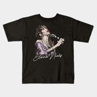 Stevie Nicks // Vintage Faded Look Pop Art Design Kids T-Shirt